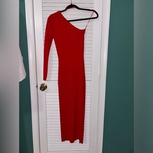 Zara One Shoulder Bodycon Midi Dress S